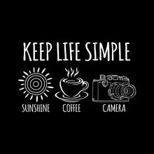 KEEP LIFE SIMPLE SUNSHINE COFFEE CAMERA - Coffee Themed T-Shirt-Black-S-Custom One Express
