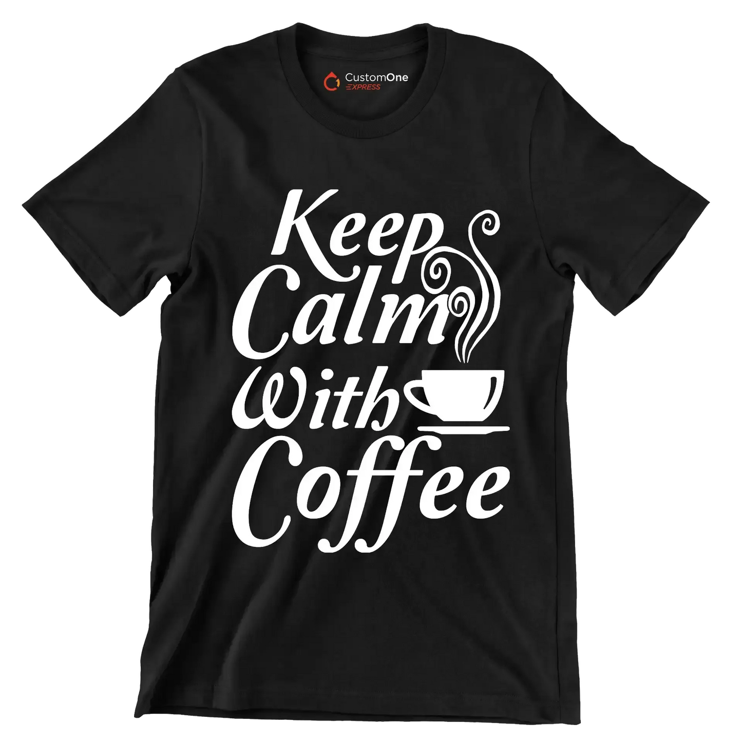 Keep Calm with Coffee - Coffee Themed T-Shirt-Black-S-Custom One Express