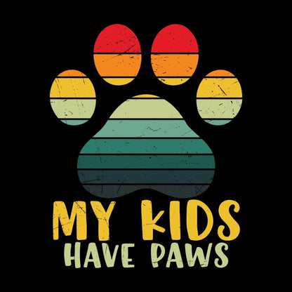 Kids Have Paws Funny Dog - Cat Themed T-Shirt-Black-S-Custom One Express
