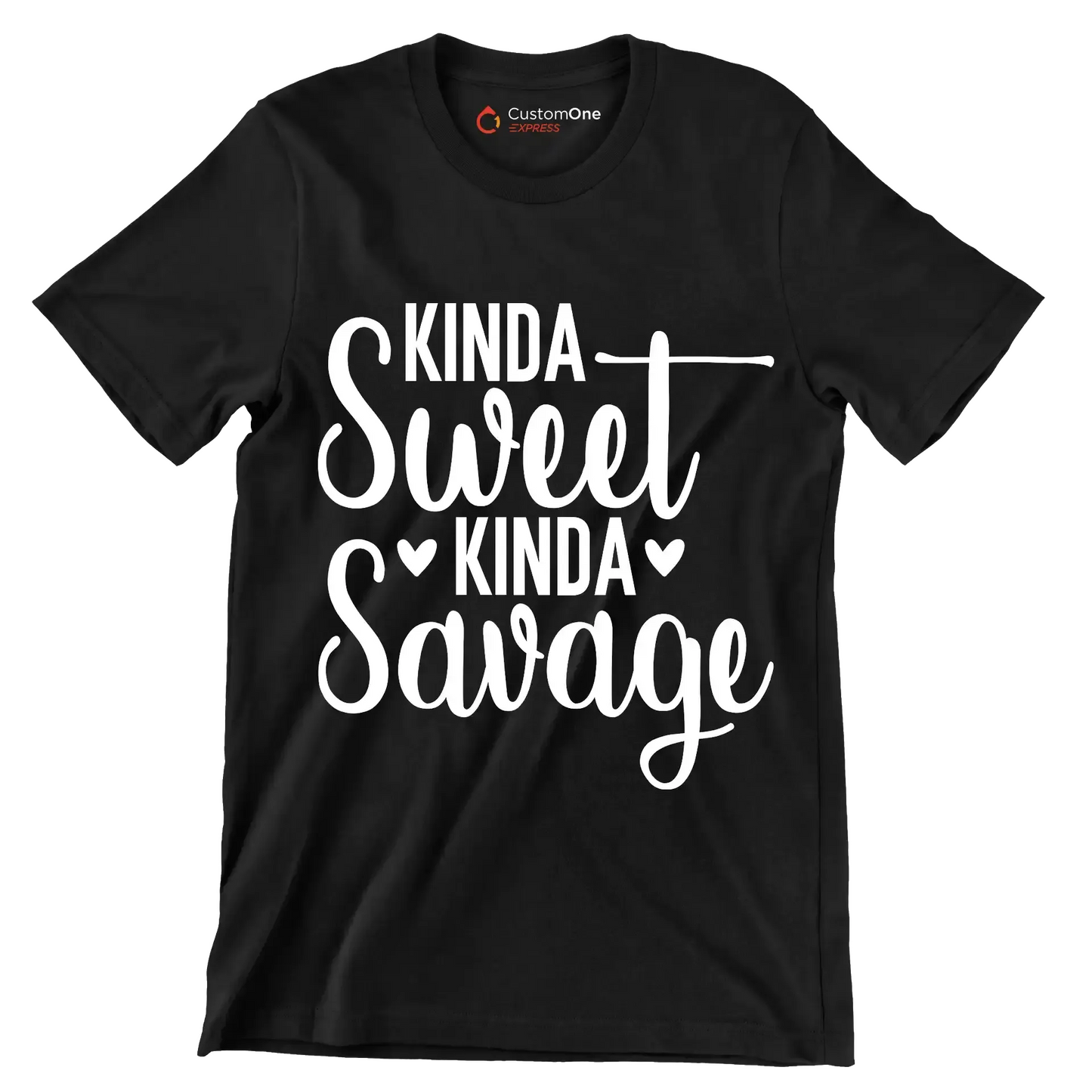 Kinda sweet kinda savage - Sarcasm Themed T-Shirt-Black-S-Custom One Express