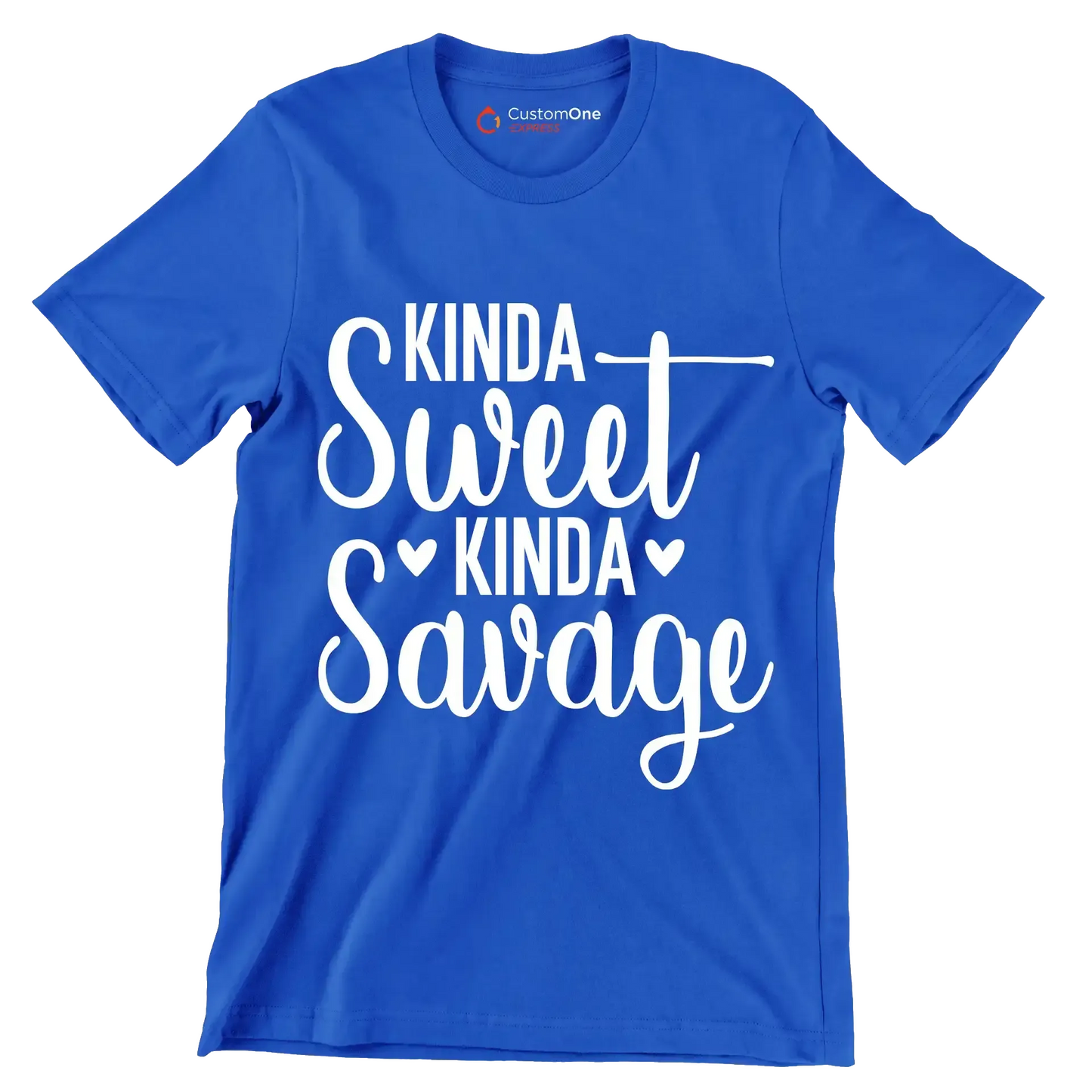 Kinda sweet kinda savage - Sarcasm Themed T-Shirt-Blue-S-Custom One Express