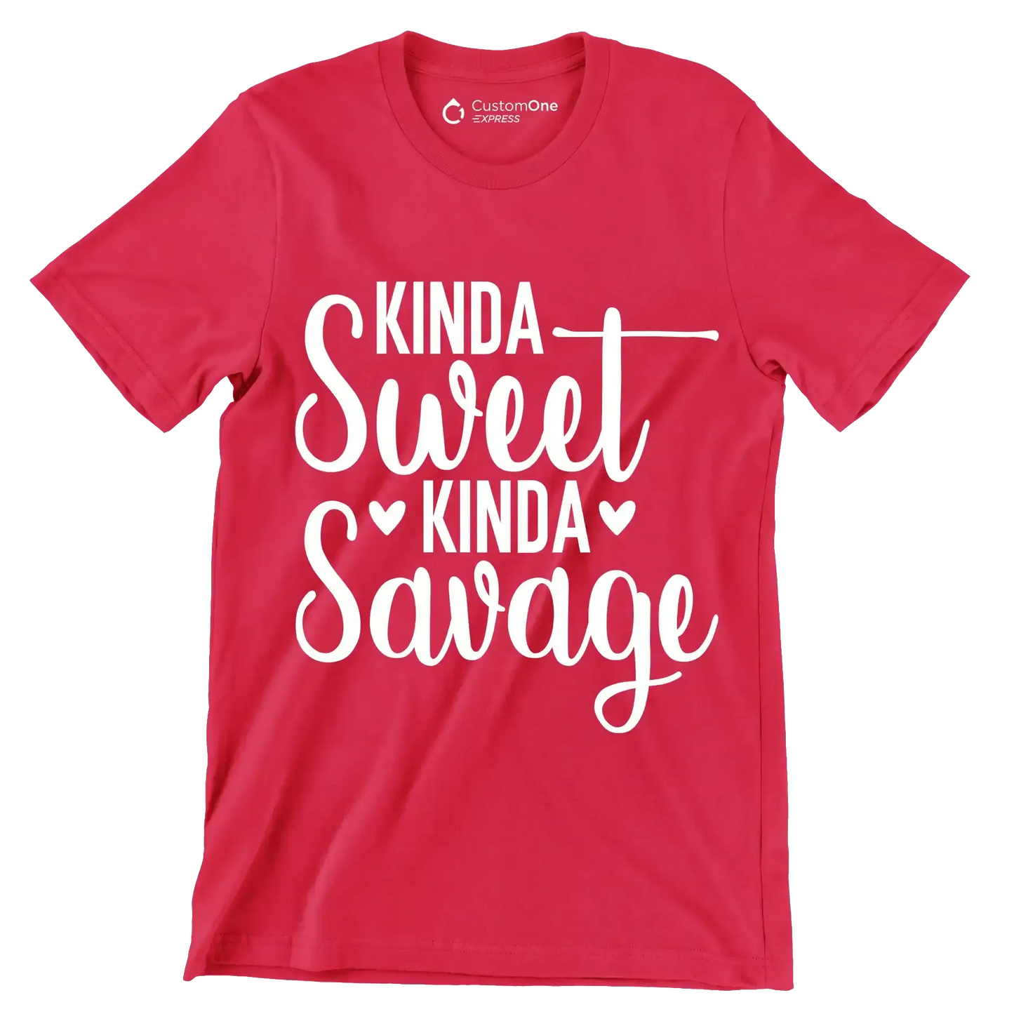 Kinda sweet kinda savage - Sarcasm Themed T-Shirt-Red-S-Custom One Express