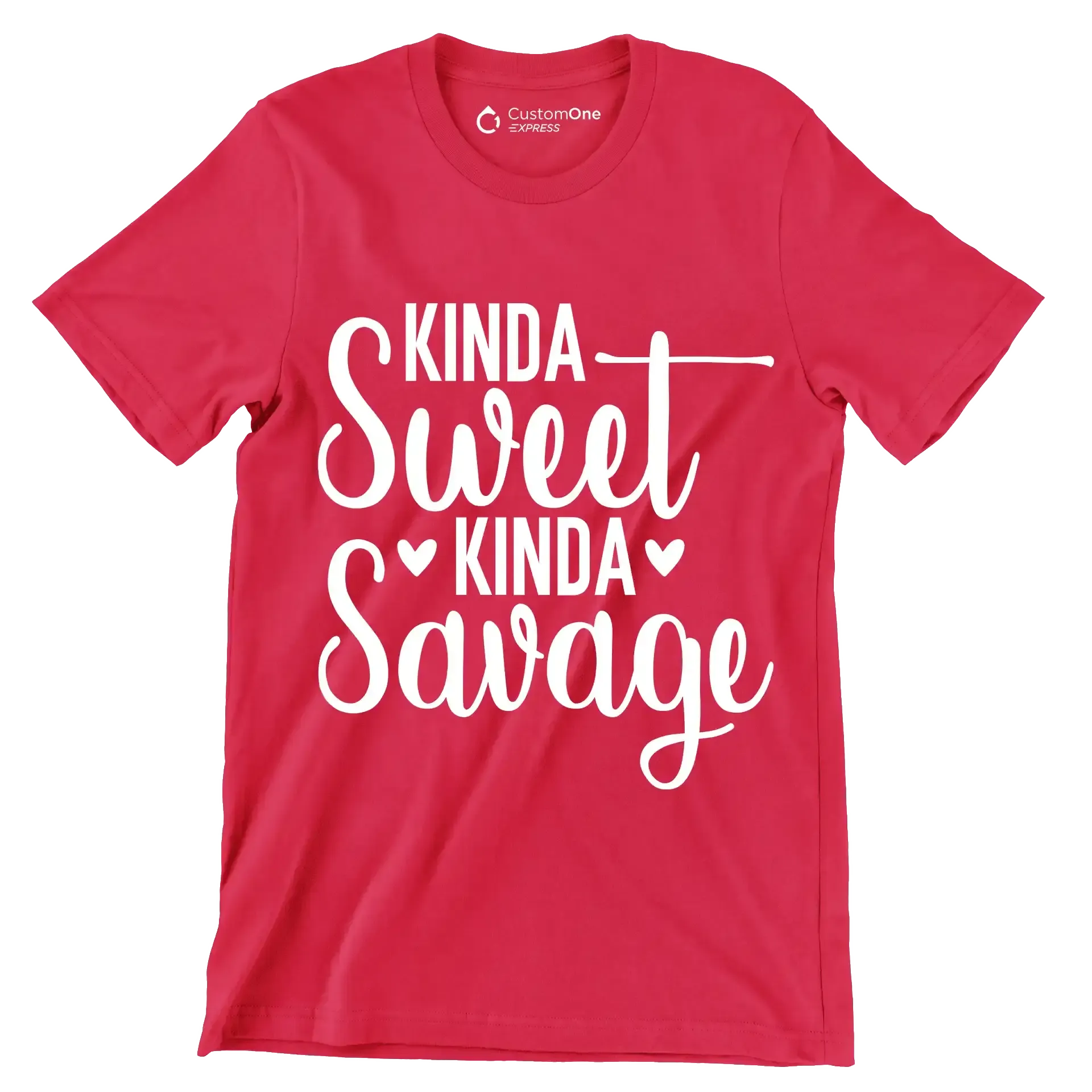 Kinda sweet kinda savage - Sarcasm Themed T-Shirt-Red-S-Custom One Express
