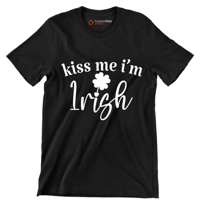 Kiss Me I'M Irish - St. Patrick's Day T-Shirt-Black-S-Custom One Express
