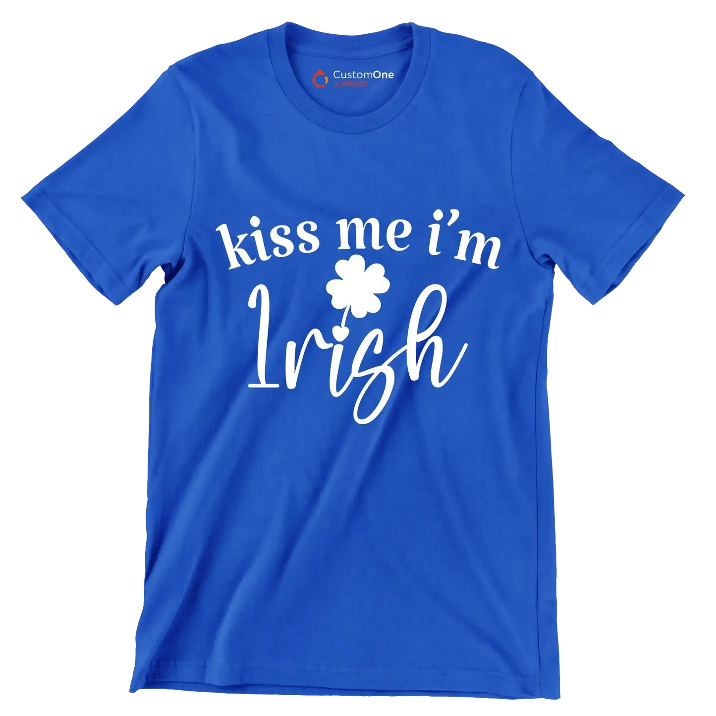 Kiss Me I'M Irish - St. Patrick's Day T-Shirt-Blue-S-Custom One Express