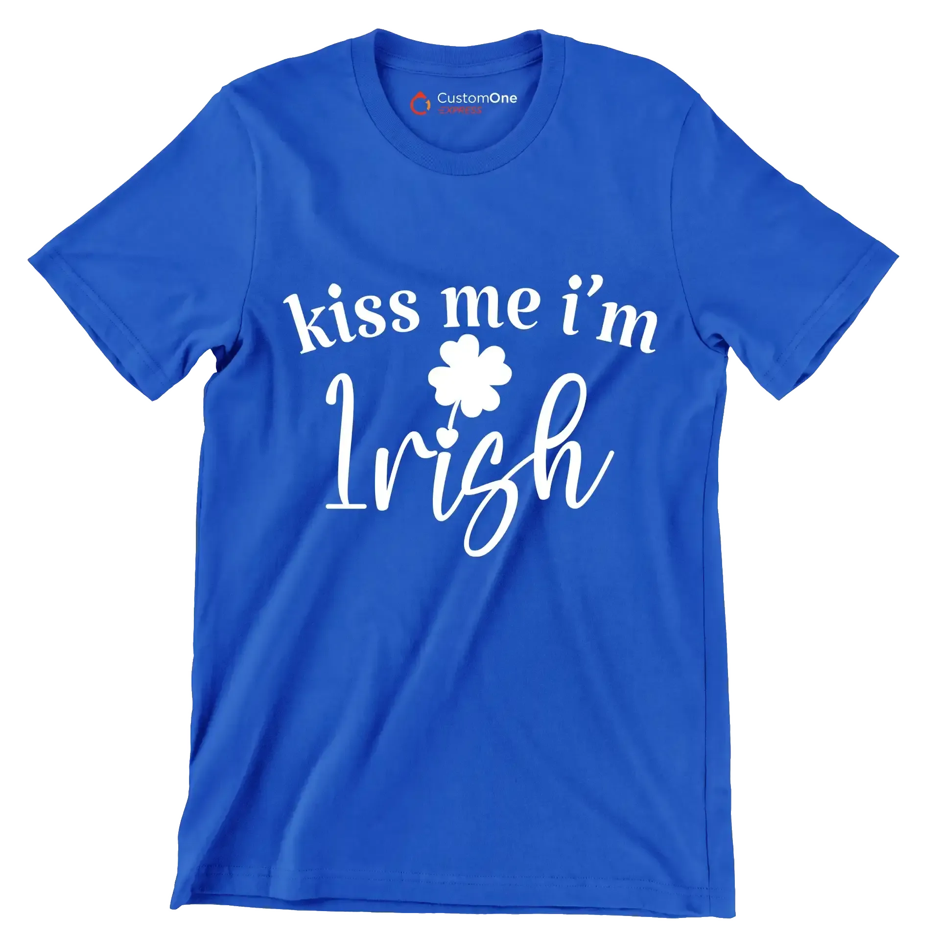 Kiss Me I'M Irish - St. Patrick's Day T-Shirt-Blue-S-Custom One Express