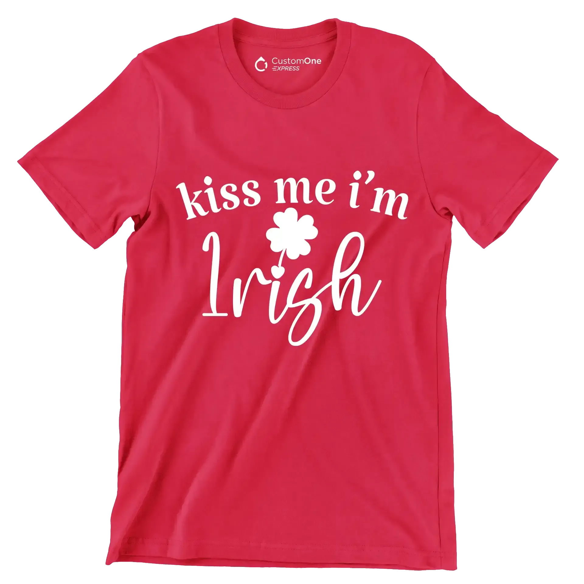 Kiss Me I'M Irish - St. Patrick's Day T-Shirt-Red-S-Custom One Express