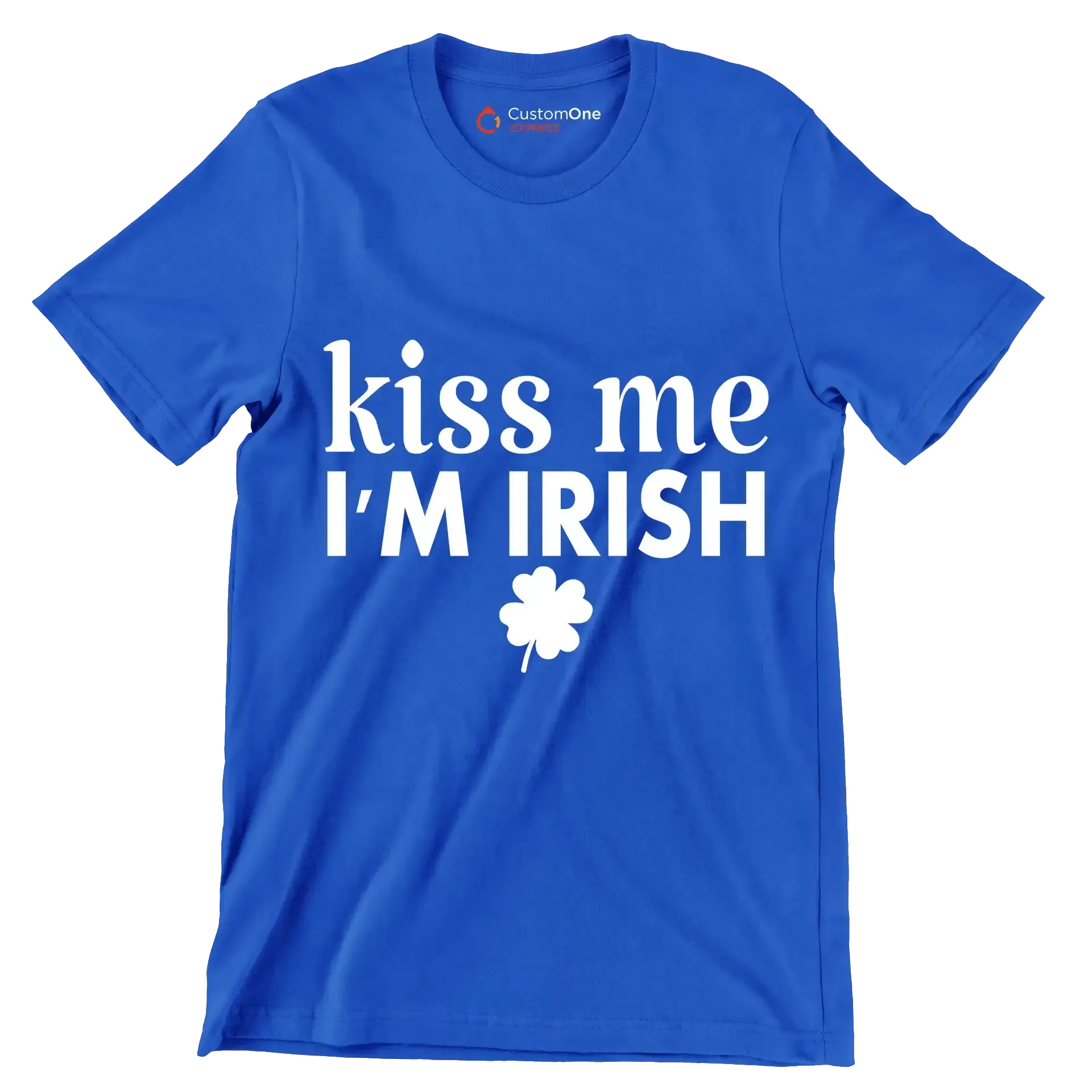 Kiss Me I'm Irish - St. Patrick's Day T-Shirt-Blue-S-Custom One Express