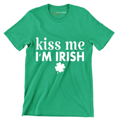 Kiss Me I'm Irish - St. Patrick's Day T-Shirt-Green-S-Custom One Express