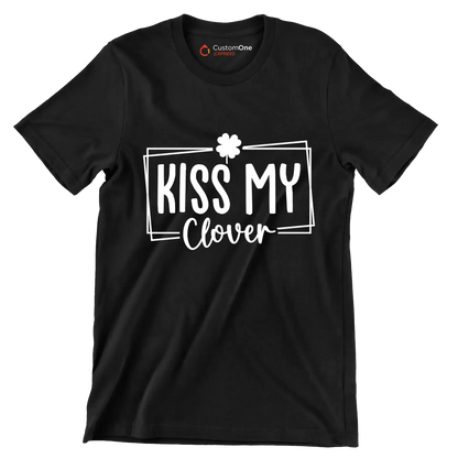 Kiss My Clover - St. Patrick's Day T-Shirt-Black-S-Custom One Express
