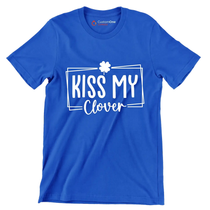 Kiss My Clover - St. Patrick's Day T-Shirt-Blue-S-Custom One Express