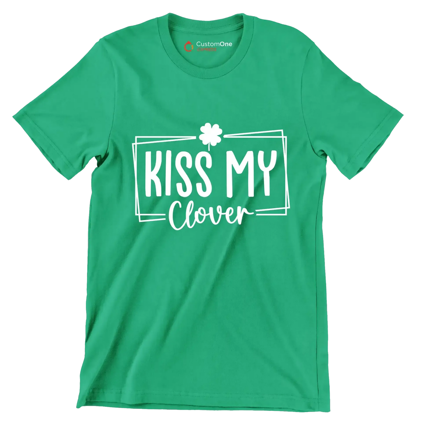 Kiss My Clover - St. Patrick's Day T-Shirt-Green-S-Custom One Express