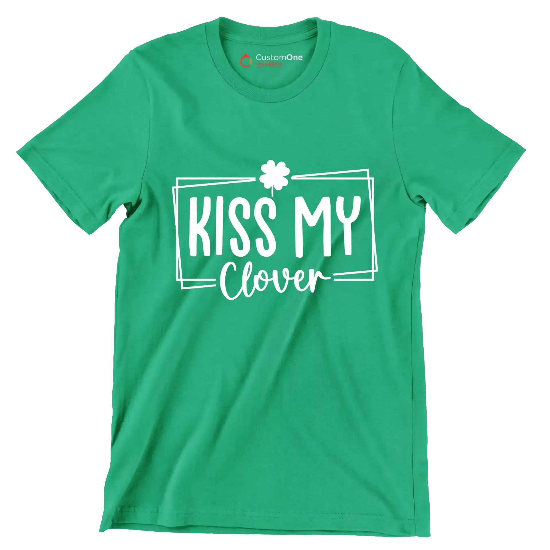 Kiss My Clover - St. Patrick's Day T-Shirt-Green-S-Custom One Express