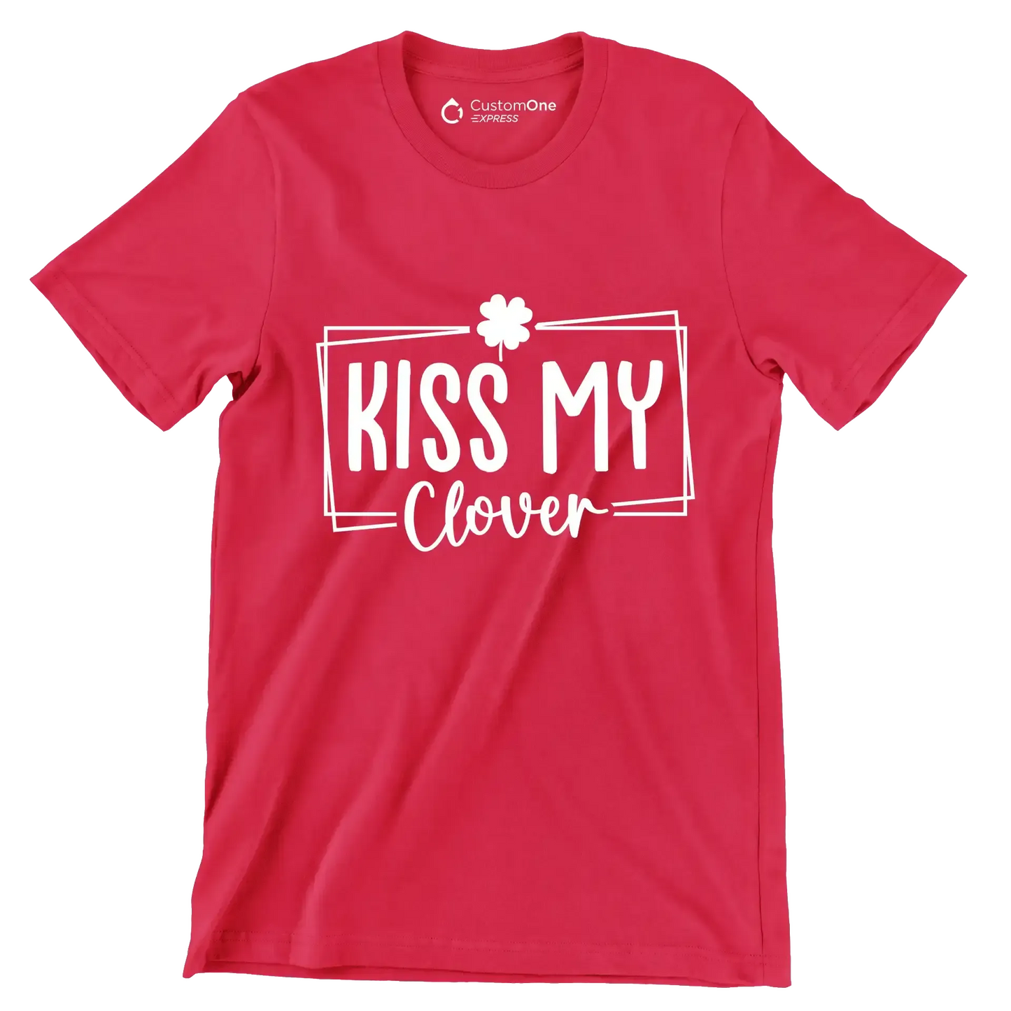 Kiss My Clover - St. Patrick's Day T-Shirt-Red-S-Custom One Express