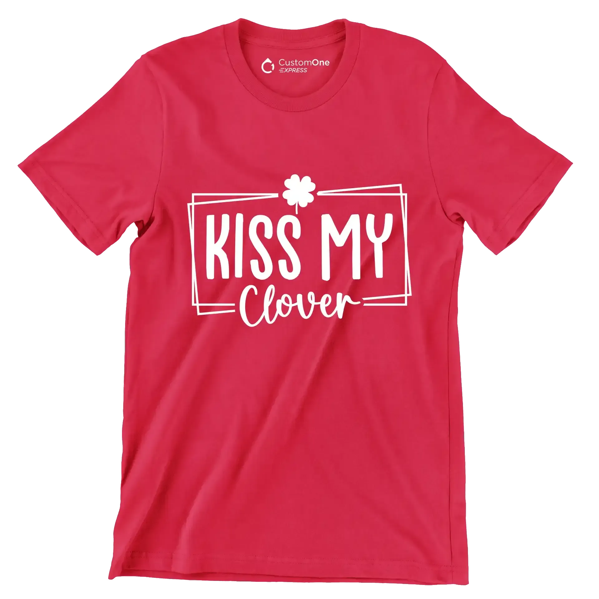 Kiss My Clover - St. Patrick's Day T-Shirt-Red-S-Custom One Express