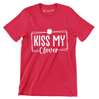 Kiss My Clover - St. Patrick's Day T-Shirt-Red-S-Custom One Express