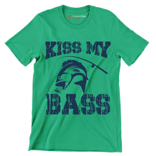 Kiss my bass - Fishing Themed T-Shirt-Green-S-Custom One Express