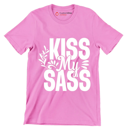 Kiss my sass - Sarcasm Themed T-Shirt-Pink-S-Custom One Express