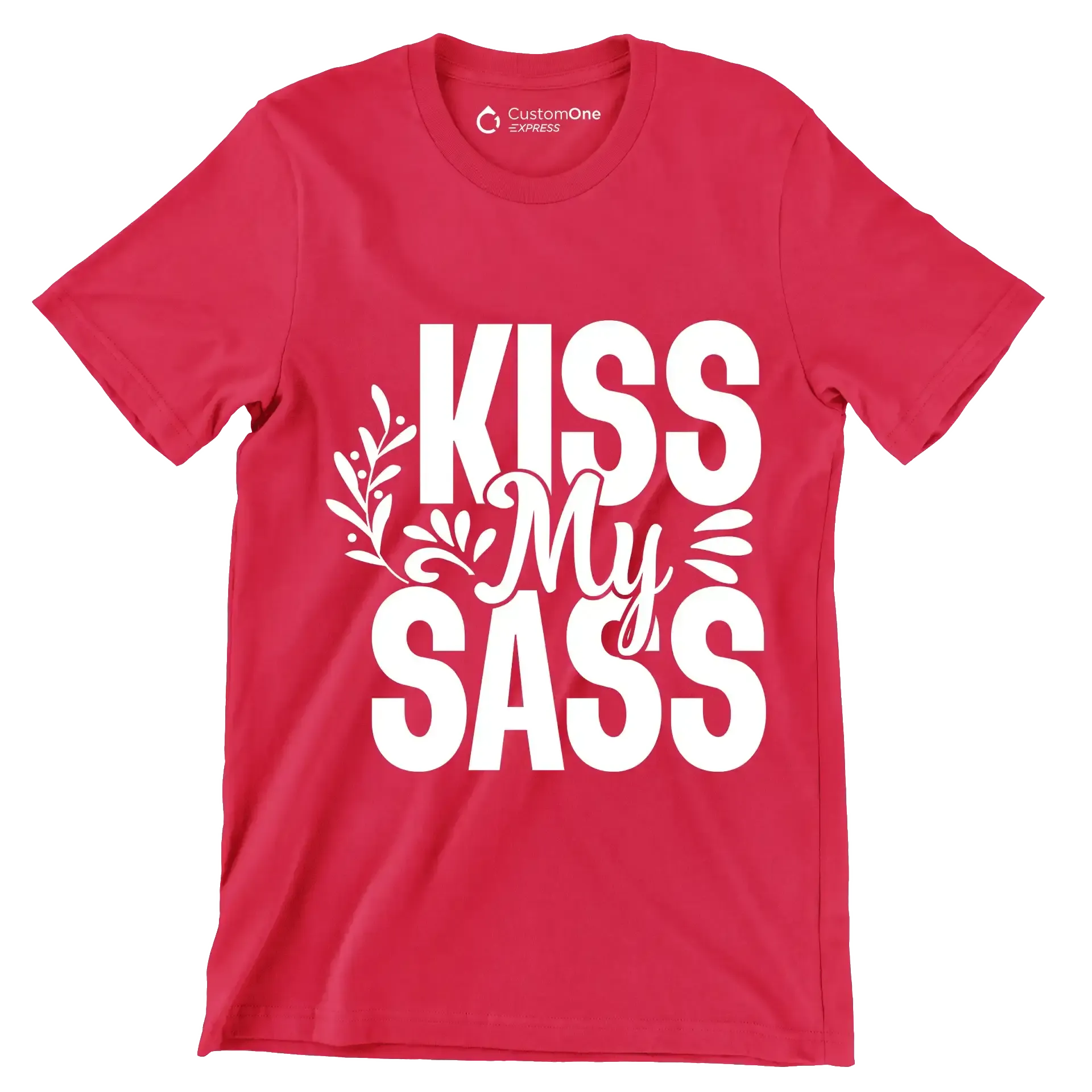 Kiss my sass - Sarcasm Themed T-Shirt-Red-S-Custom One Express