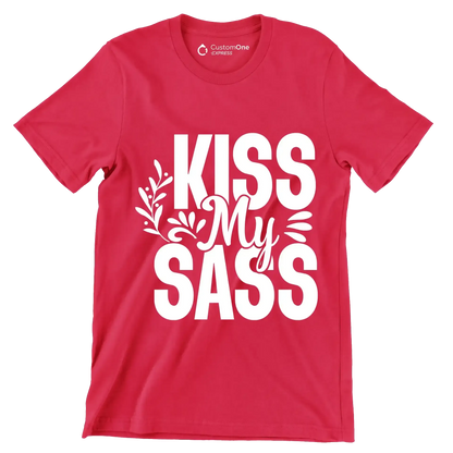 Kiss my sass - Sarcasm Themed T-Shirt-Red-S-Custom One Express