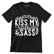 Kiss my southern sass - Sarcasm Themed T-Shirt-Black-S-Custom One Express