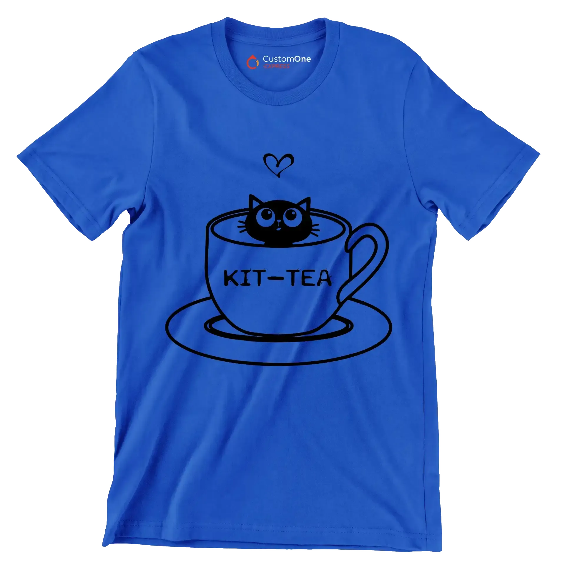 Kit-tea - Cat Themed T-Shirt-Blue-S-Custom One Express