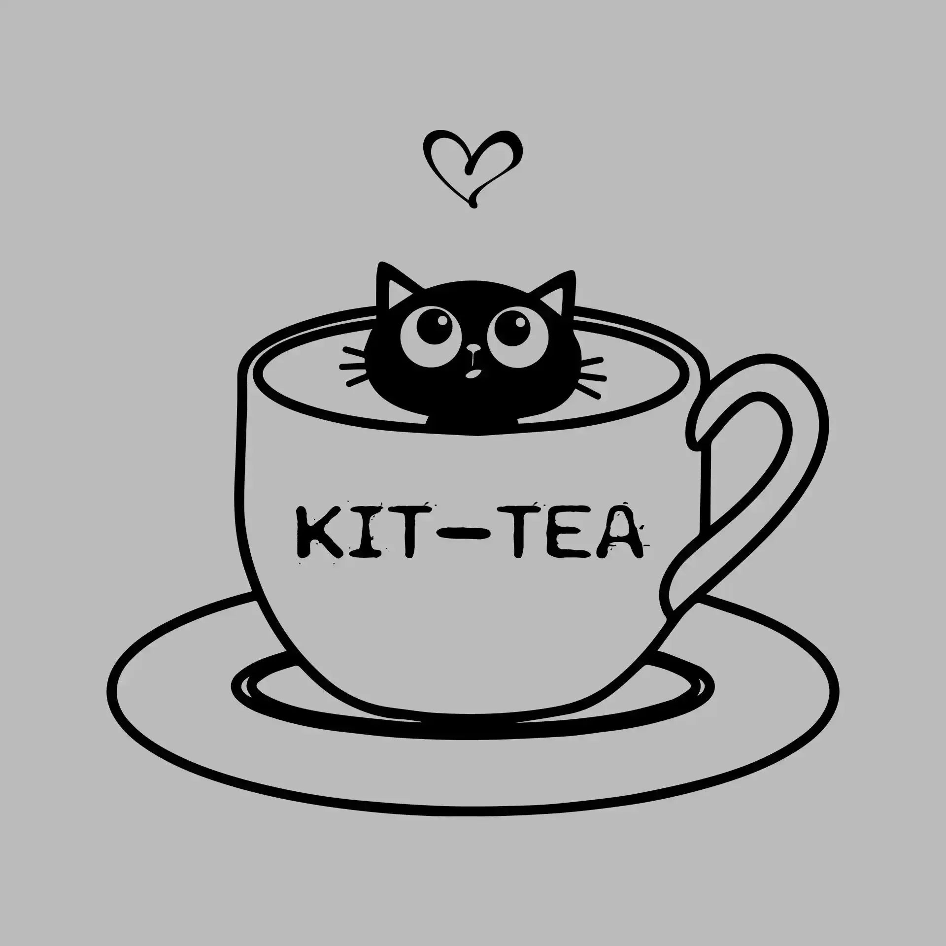 Kit-tea - Cat Themed T-Shirt-Blue-S-Custom One Express