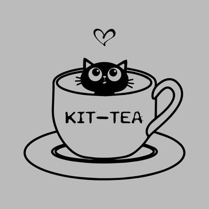 Kit-tea - Cat Themed T-Shirt-Blue-S-Custom One Express
