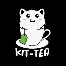 KitTea Funny Cat Lover Cute - Cat Themed T-Shirt-Black-S-Custom One Express