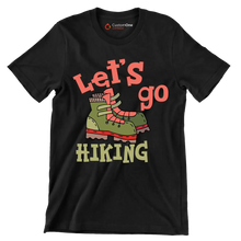 LET'S GO #HIKING - Hiking Themed T-Shirt-Black-S-Custom One Express
