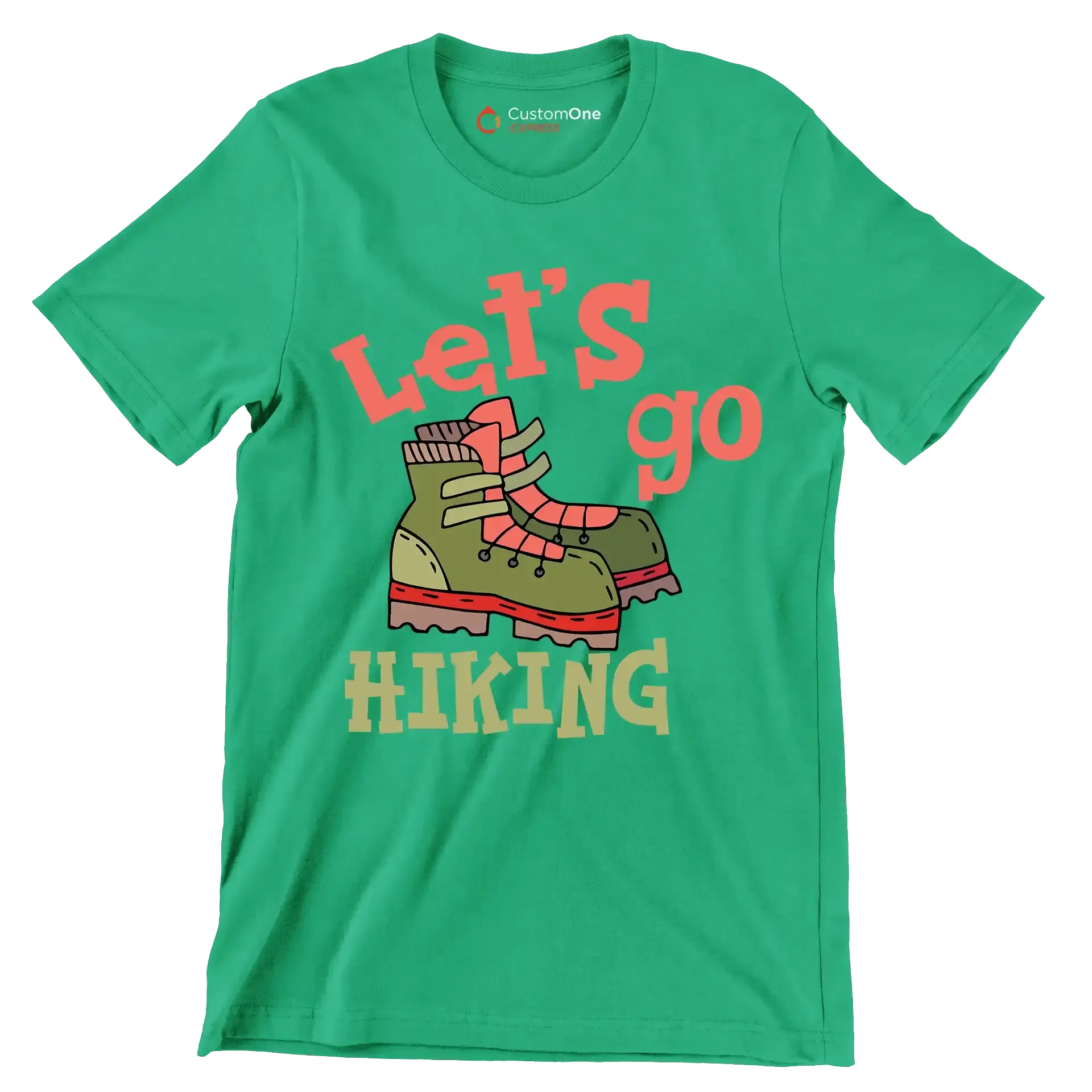 LET'S GO #HIKING - Hiking Themed T-Shirt-Black-S-Custom One Express