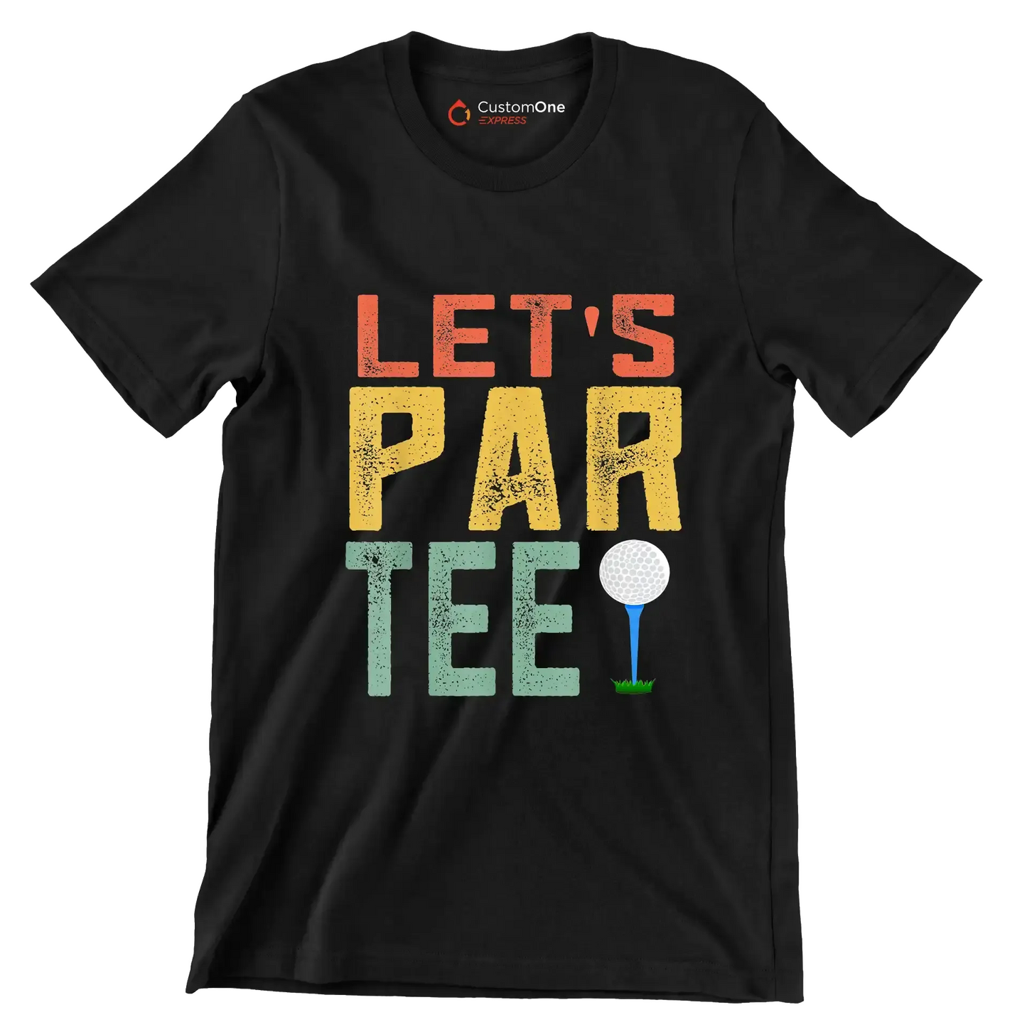 LET'S PAR TEE! - Golf Themed T-Shirt-Black-S-Custom One Express
