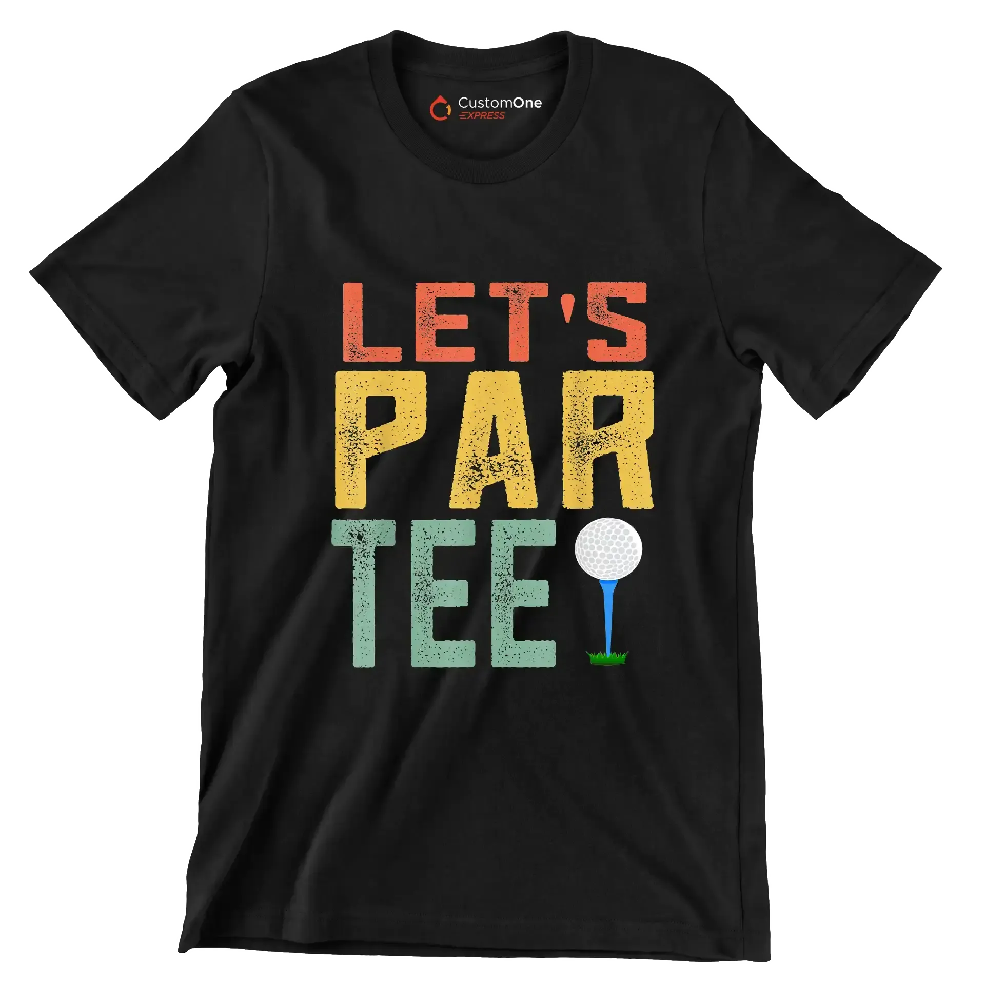 LET'S PAR TEE! - Golf Themed T-Shirt-Black-S-Custom One Express