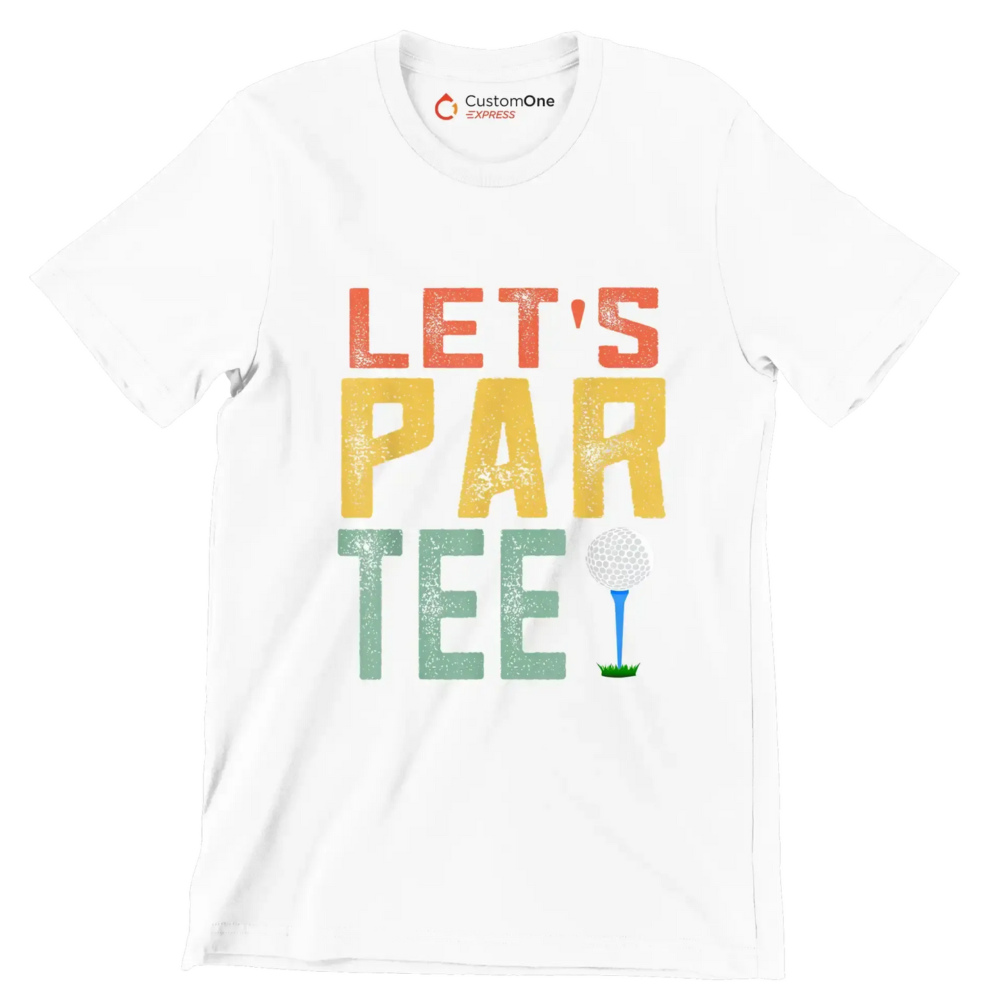 LET'S PAR TEE! - Golf Themed T-Shirt-White-S-Custom One Express