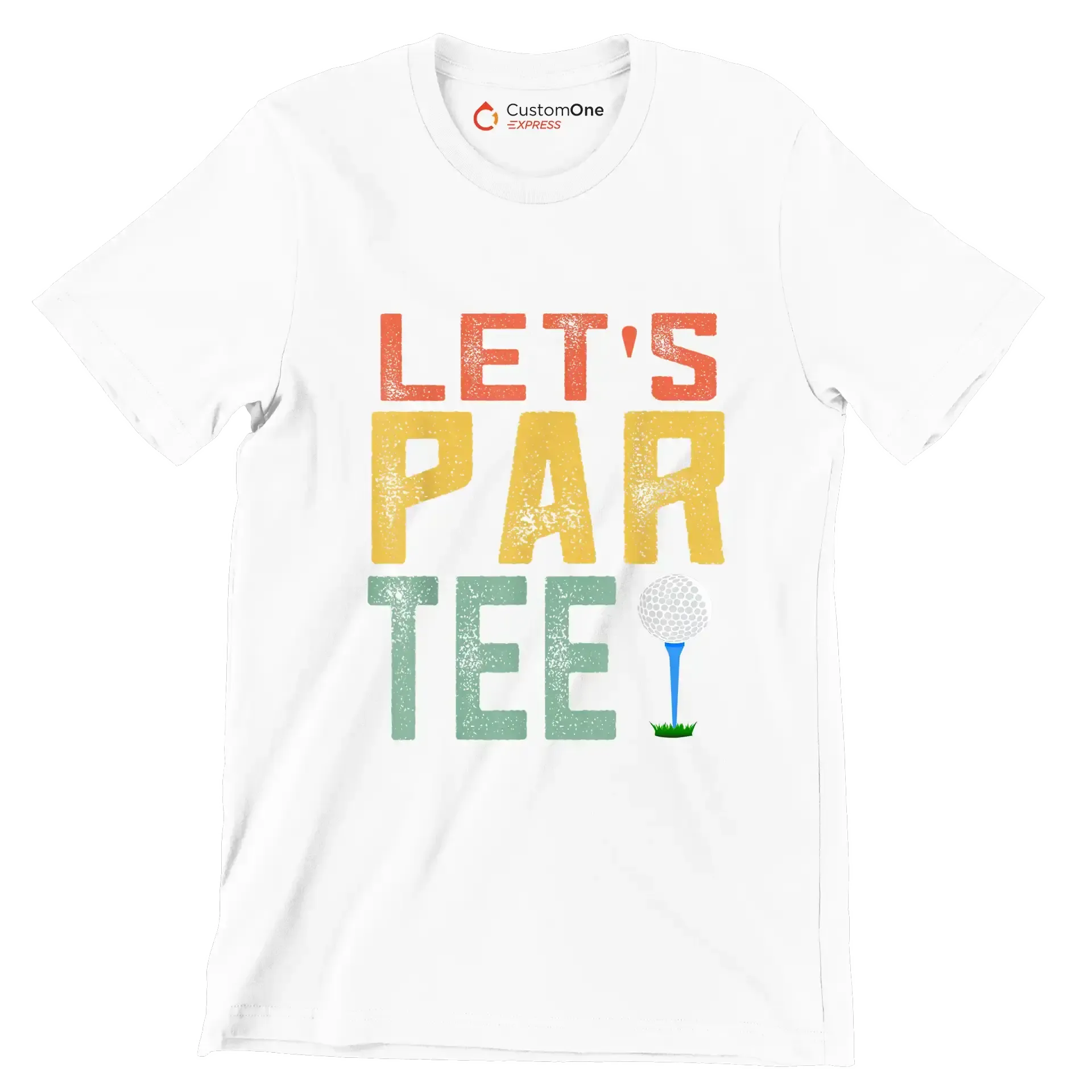 LET'S PAR TEE! - Golf Themed T-Shirt-White-S-Custom One Express