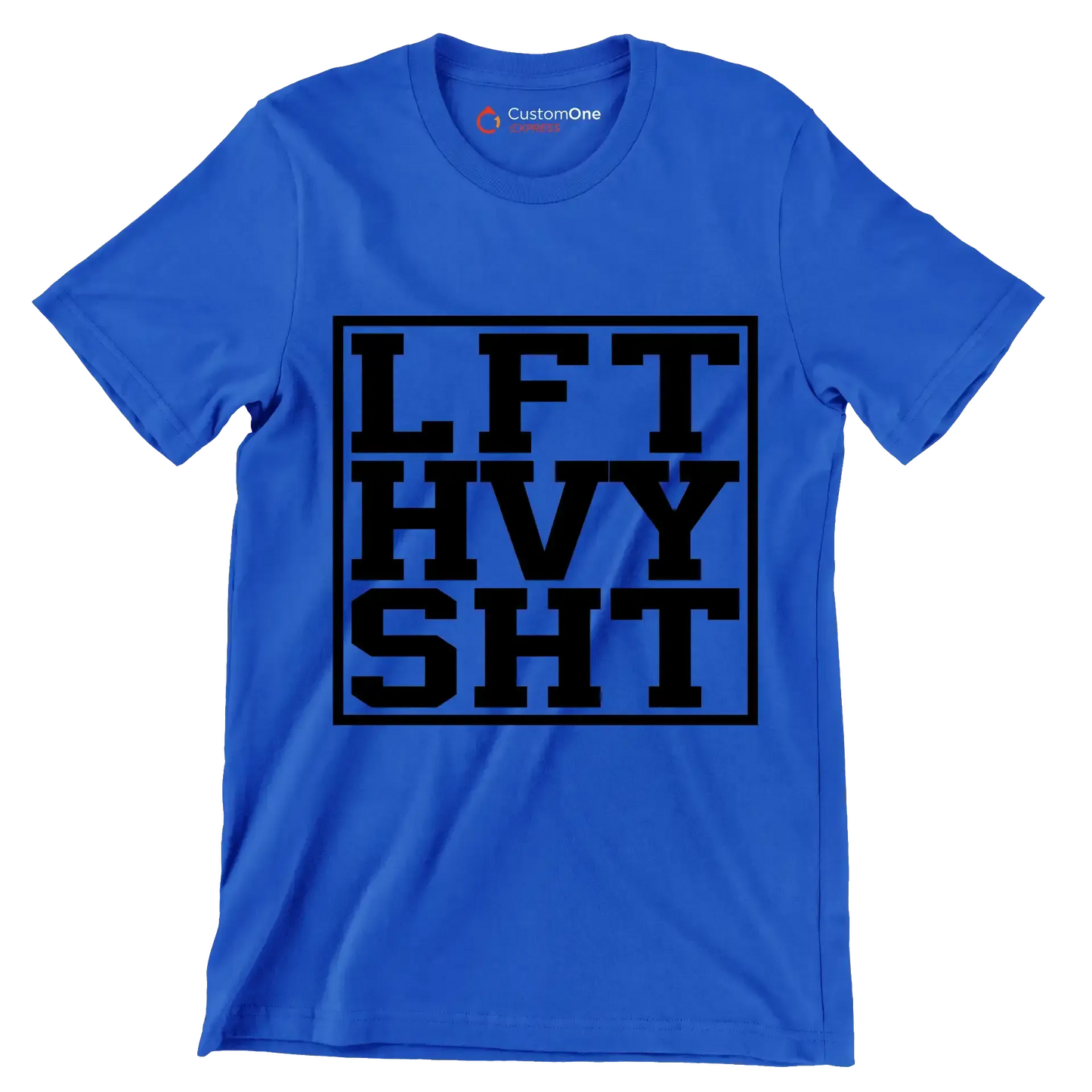 LFT HVY SHT - Gym Themed T-Shirt-Blue-S-Custom One Express