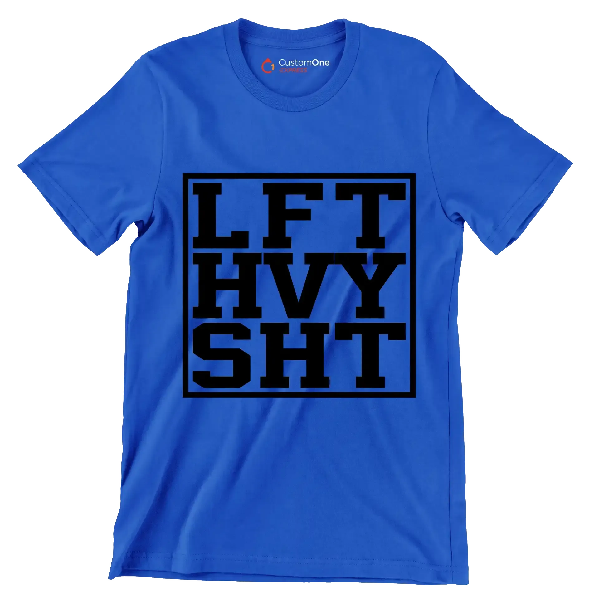 LFT HVY SHT - Gym Themed T-Shirt-Blue-S-Custom One Express