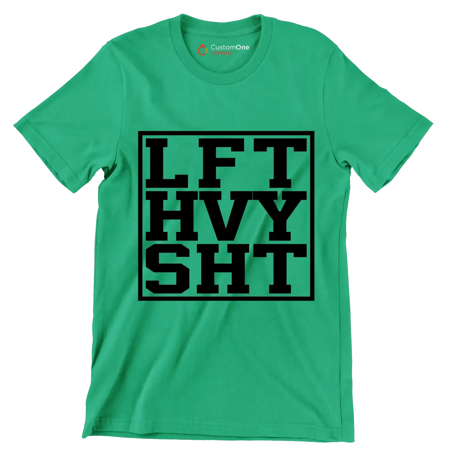 LFT HVY SHT - Gym Themed T-Shirt-Green-S-Custom One Express