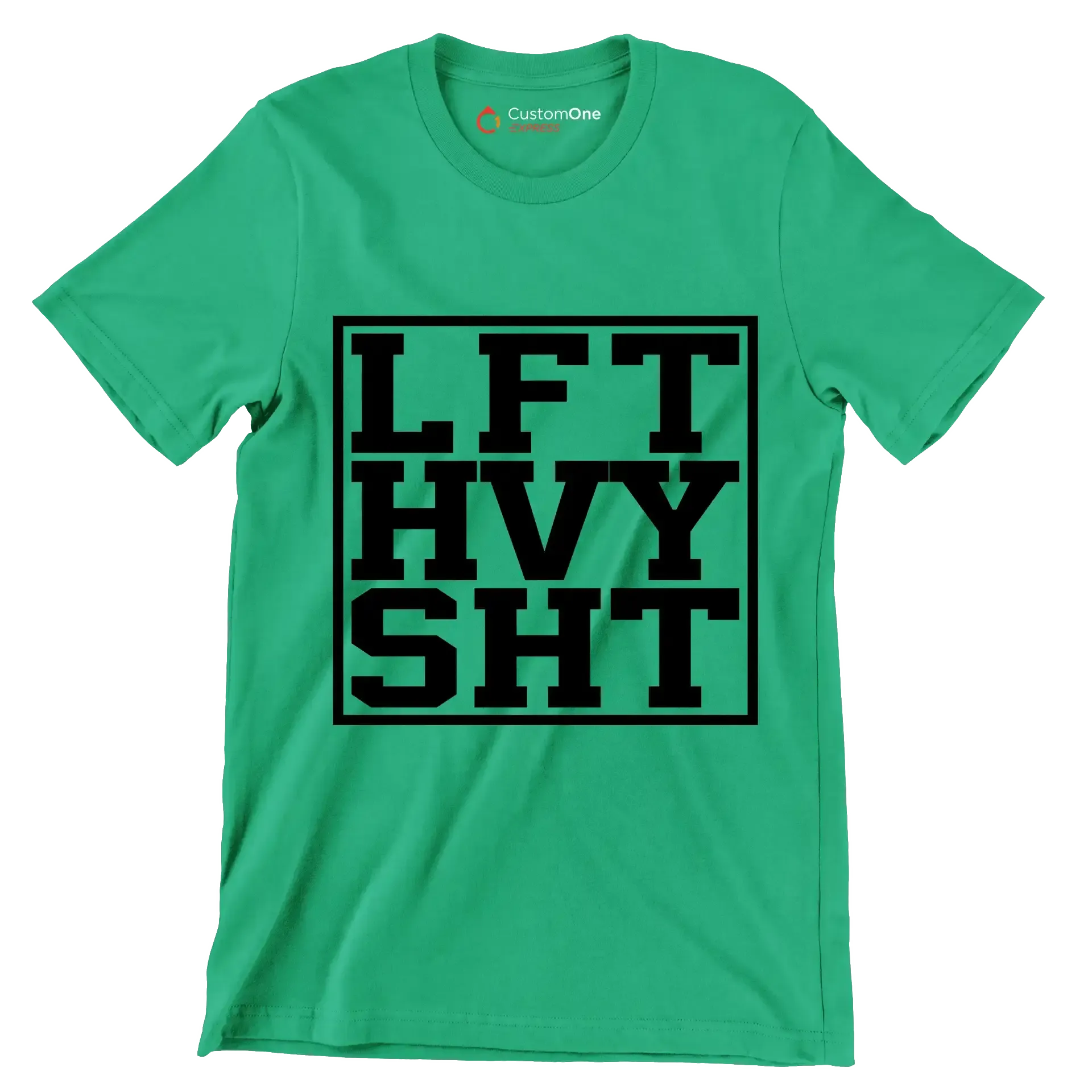 LFT HVY SHT - Gym Themed T-Shirt-Green-S-Custom One Express