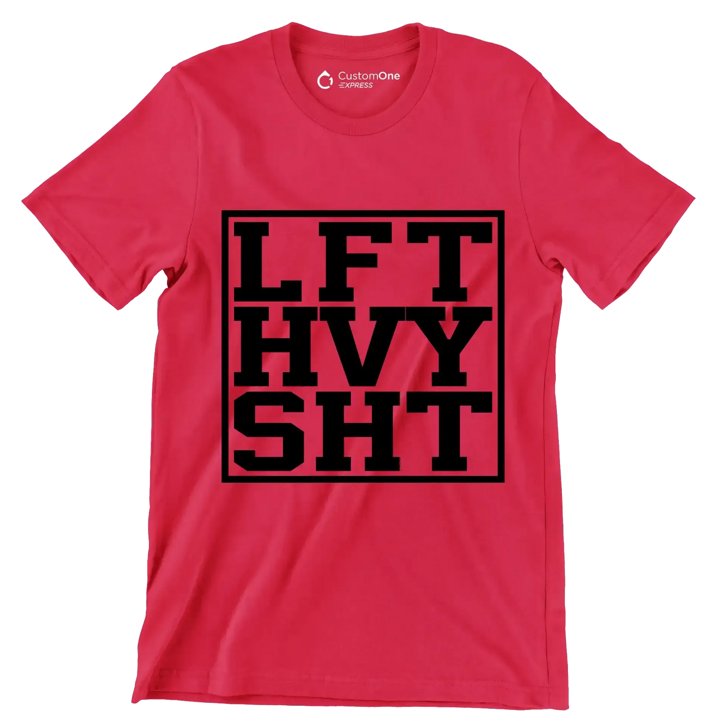 LFT HVY SHT - Gym Themed T-Shirt-Red-S-Custom One Express