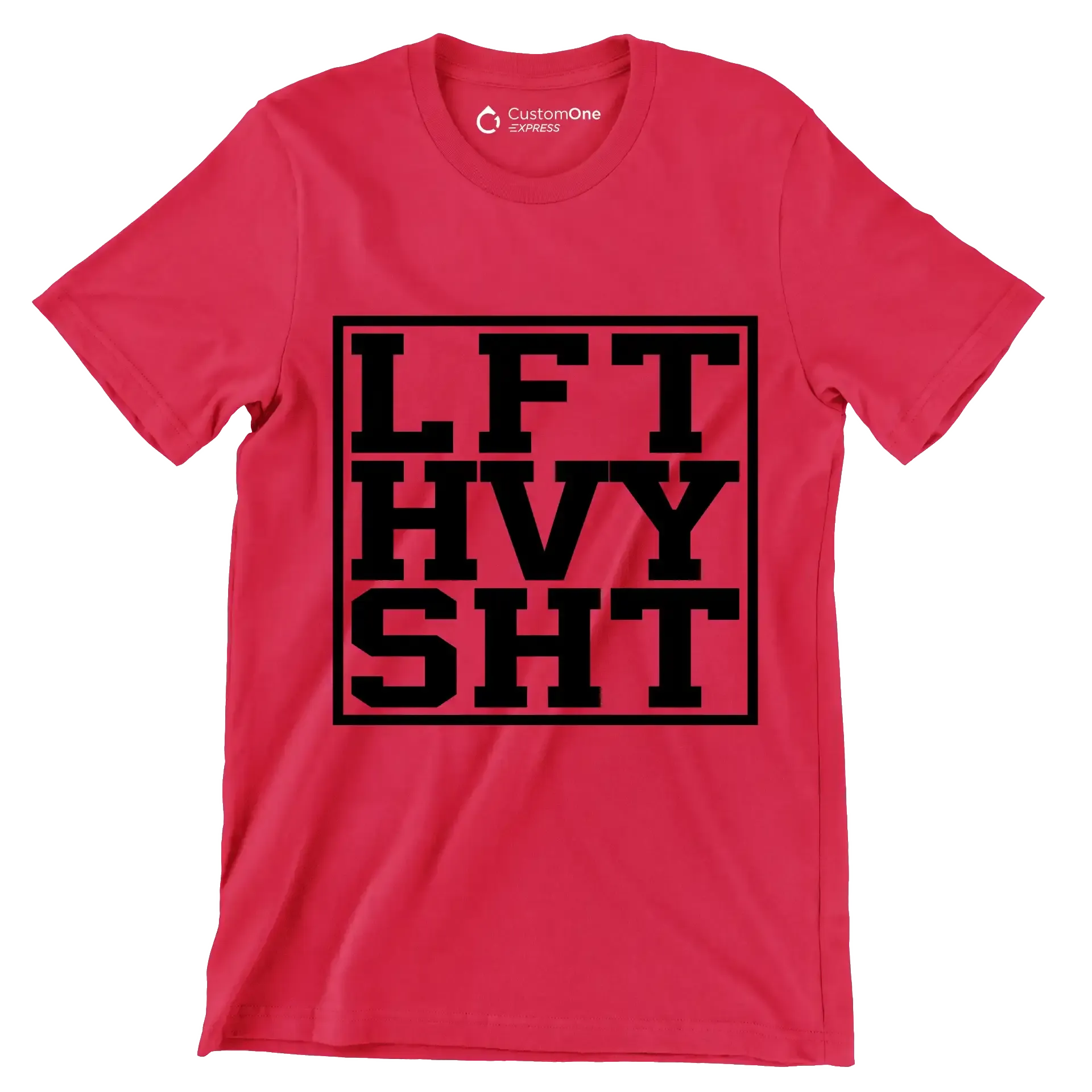 LFT HVY SHT - Gym Themed T-Shirt-Red-S-Custom One Express