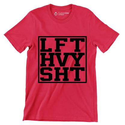 LFT HVY SHT - Gym Themed T-Shirt-Red-S-Custom One Express