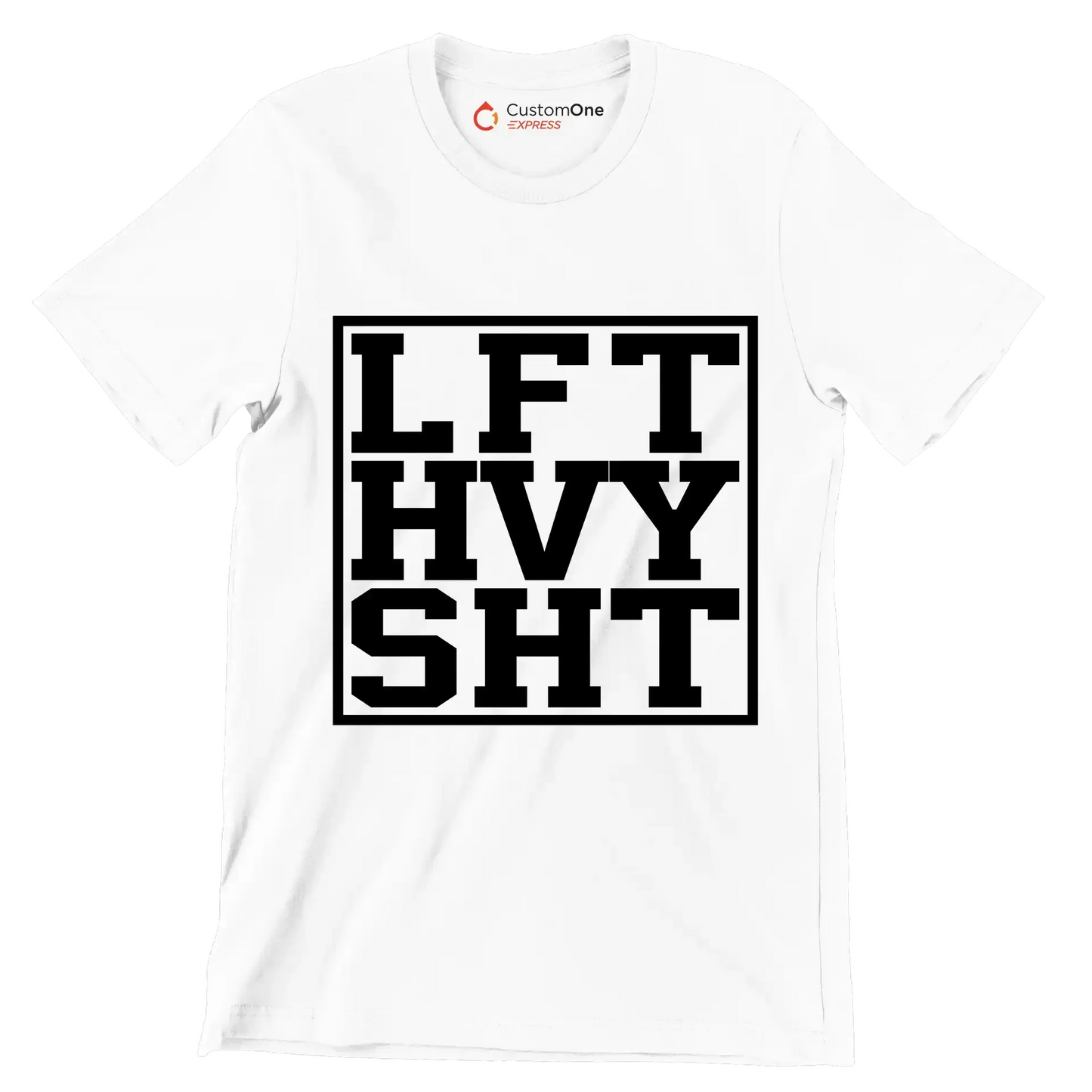 LFT HVY SHT - Gym Themed T-Shirt-White-S-Custom One Express