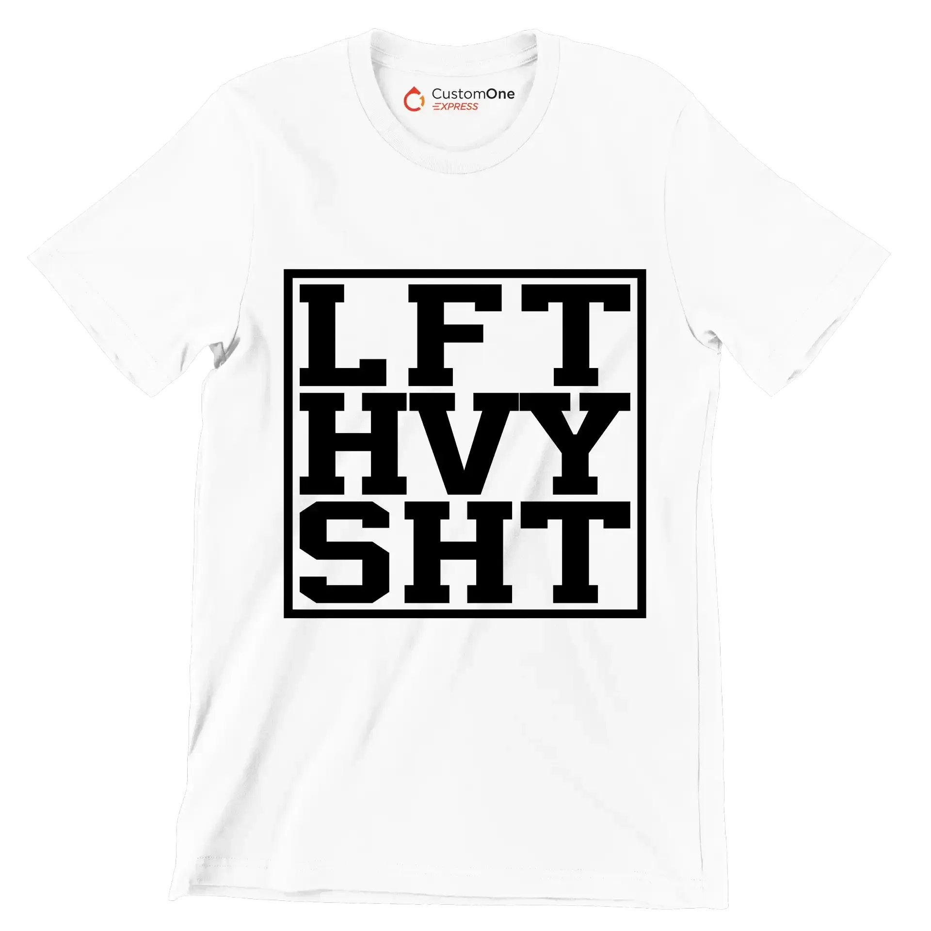 LFT HVY SHT - Gym Themed T-Shirt-White-S-Custom One Express