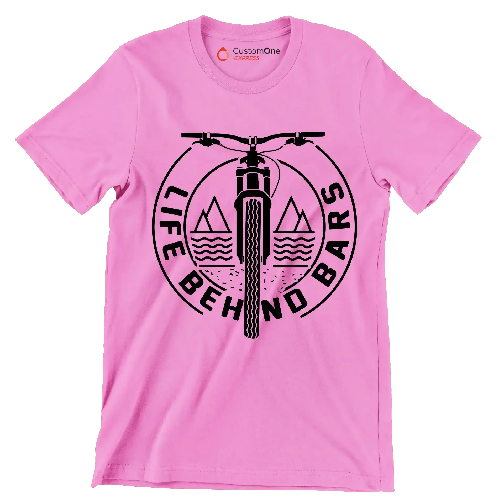 LIFE BEHIND BARS - Bicycle Themed T-Shirt-Pink-S-Custom One Express