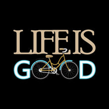 LIFE IS GOOD - Bicycle Themed T-Shirt-Black-S-Custom One Express