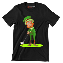 Leprechaun Golfer - Golf Themed T-Shirt-Black-S-Custom One Express