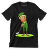 Leprechaun Golfer - Golf Themed T-Shirt-Black-S-Custom One Express