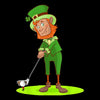 Leprechaun Golfer - Golf Themed T-Shirt-Black-S-Custom One Express