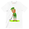 Leprechaun Golfer - Golf Themed T-Shirt-White-S-Custom One Express